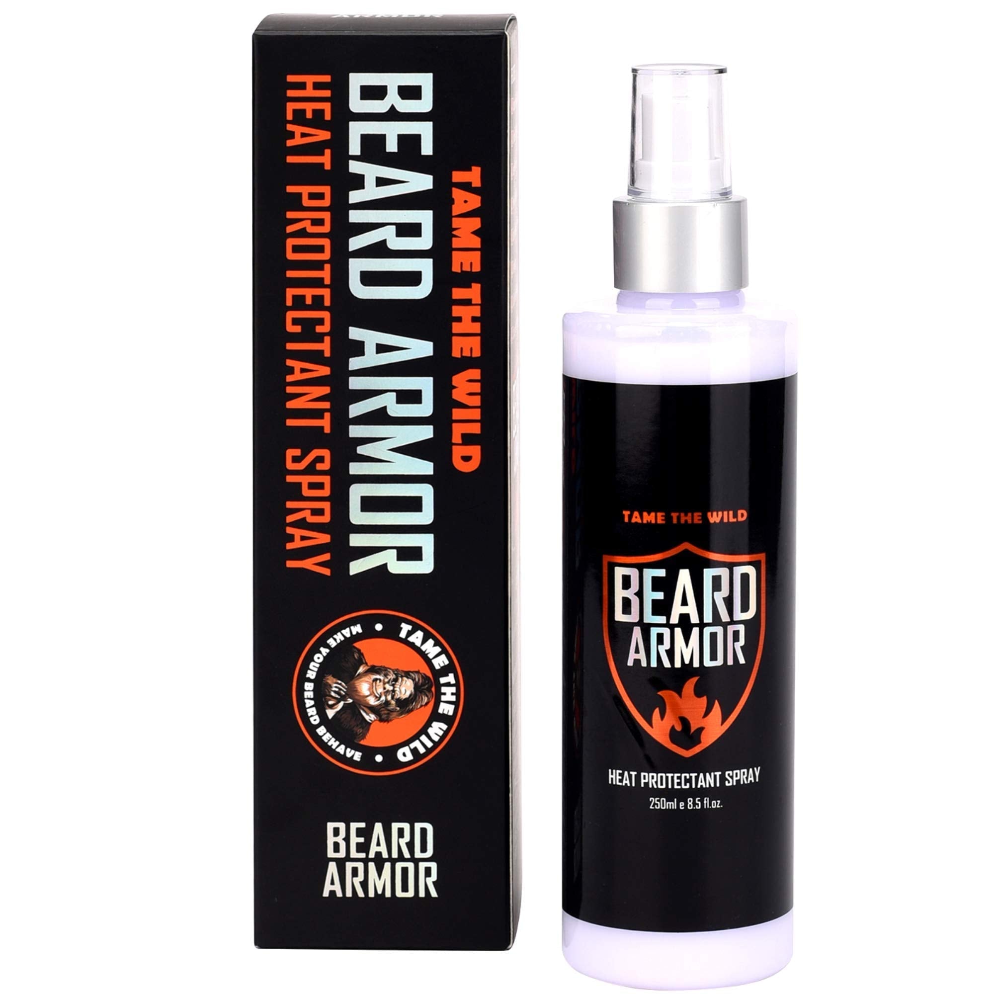 Tame The Wild Beard Straightener with Heat Protectant – Argan Oil, Keratin & Aloe Fortified Beard Spray (8.5 Fl Oz)