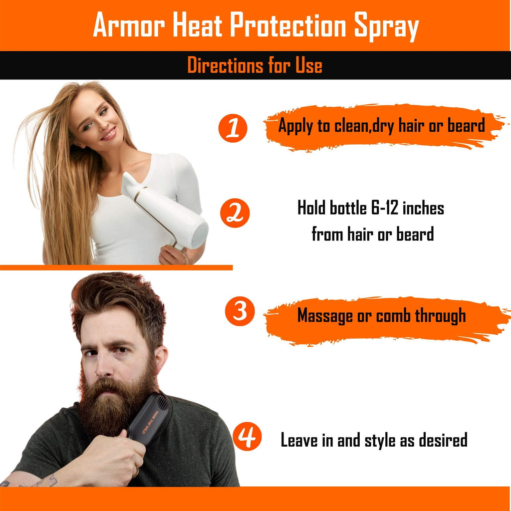 Tame The Wild Beard Straightener with Heat Protectant – Argan Oil, Keratin & Aloe Fortified Beard Spray (8.5 Fl Oz)