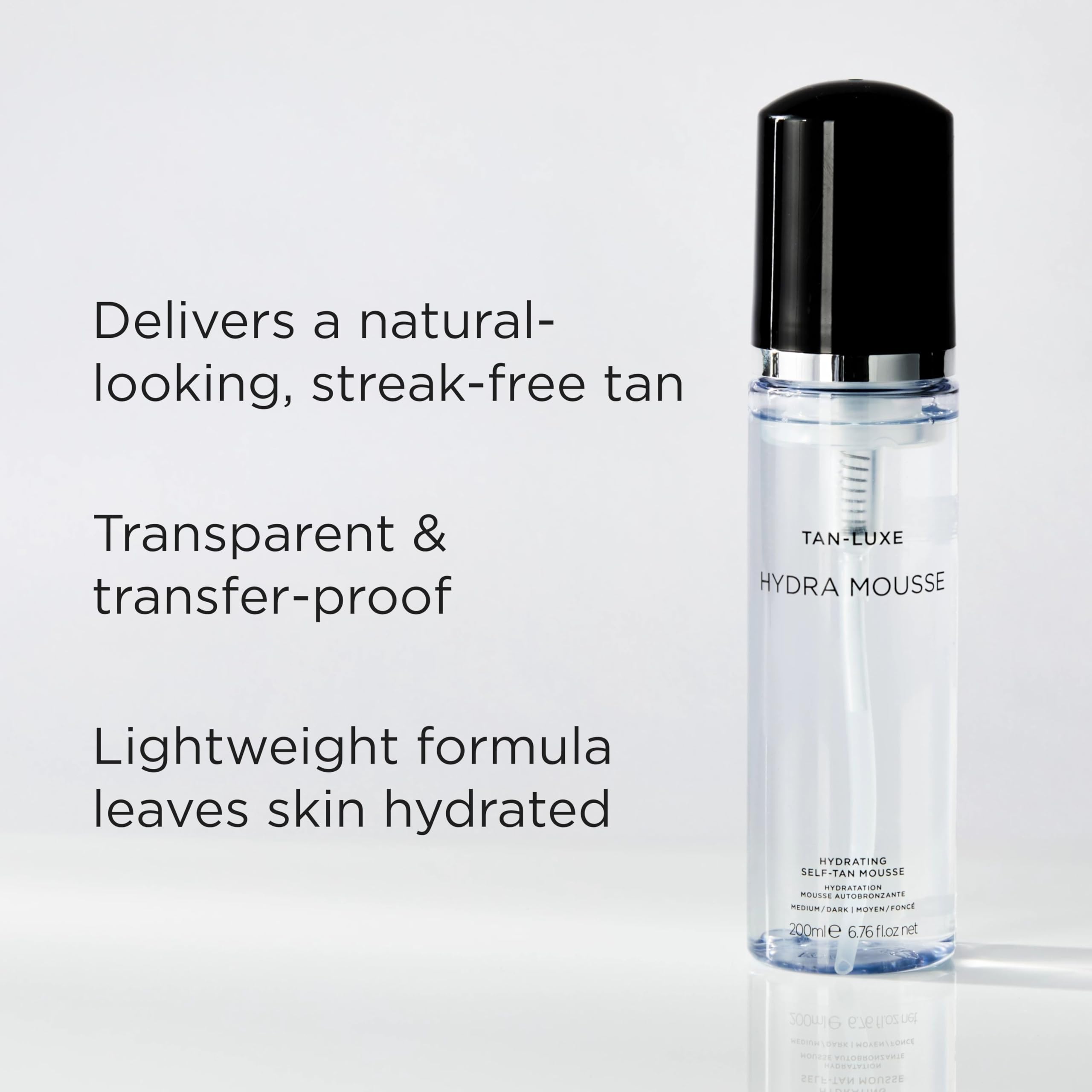 Tan-Luxe Hydra Mousse: Hydrating Self Tan Mousse, Transfer-Free & Streak-Free Glow (6.76 oz)