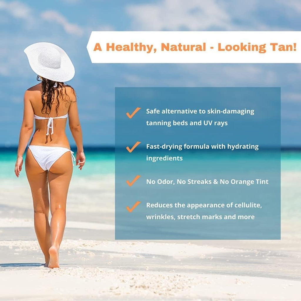Tan Physics Sunless Tanner 8oz with Anklet – Streak-Free Self Tanner for Face & Body