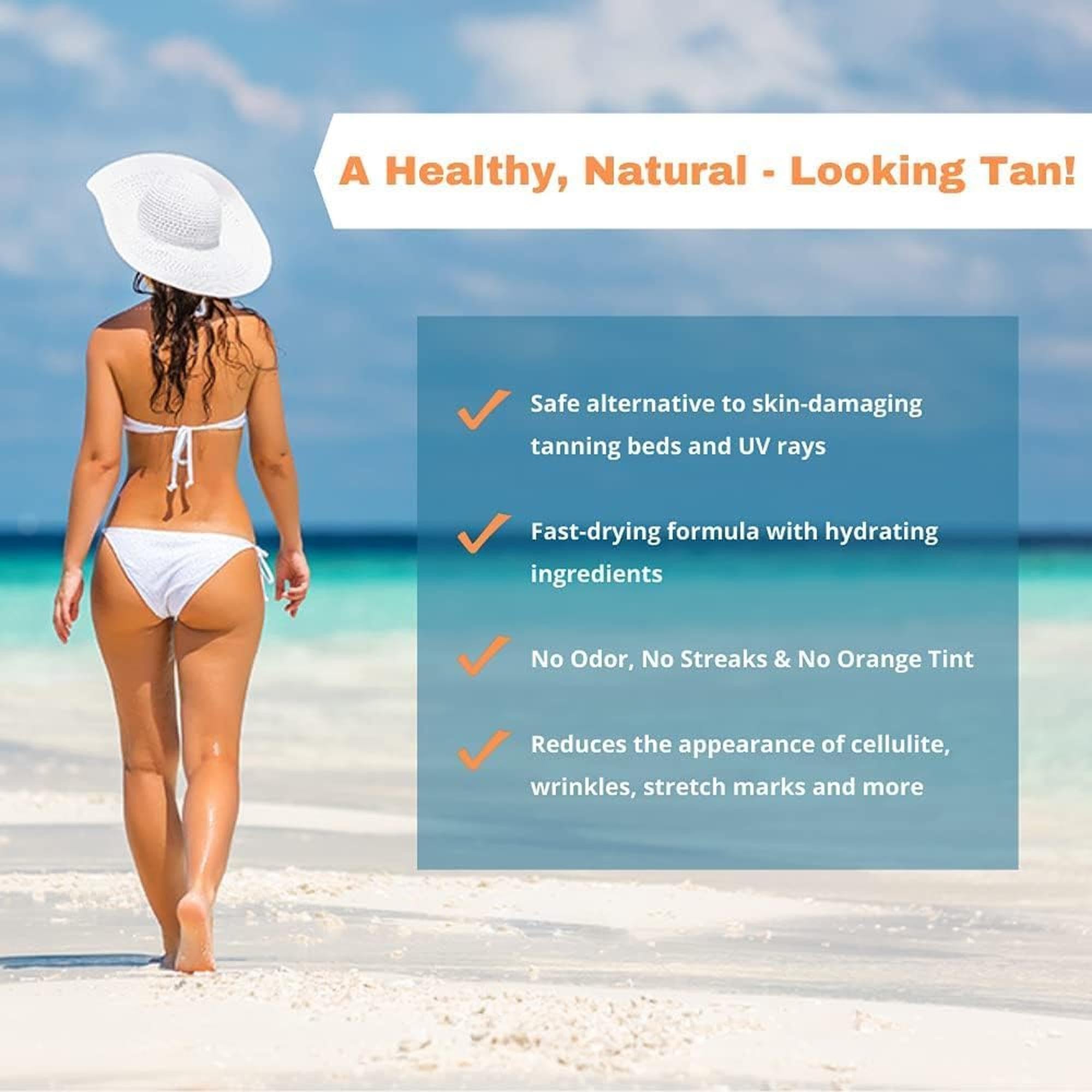 Tan Physics Sunless Tanner 8oz with Anklet – Streak-Free Self Tanner for Face & Body