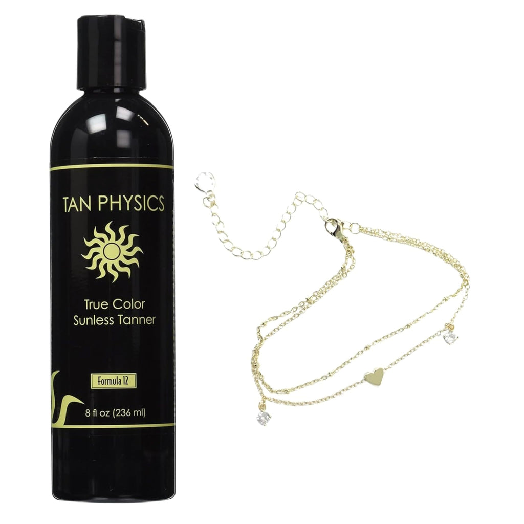Tan Physics Sunless Tanner 8oz with Anklet – Streak-Free Self Tanner for Face & Body