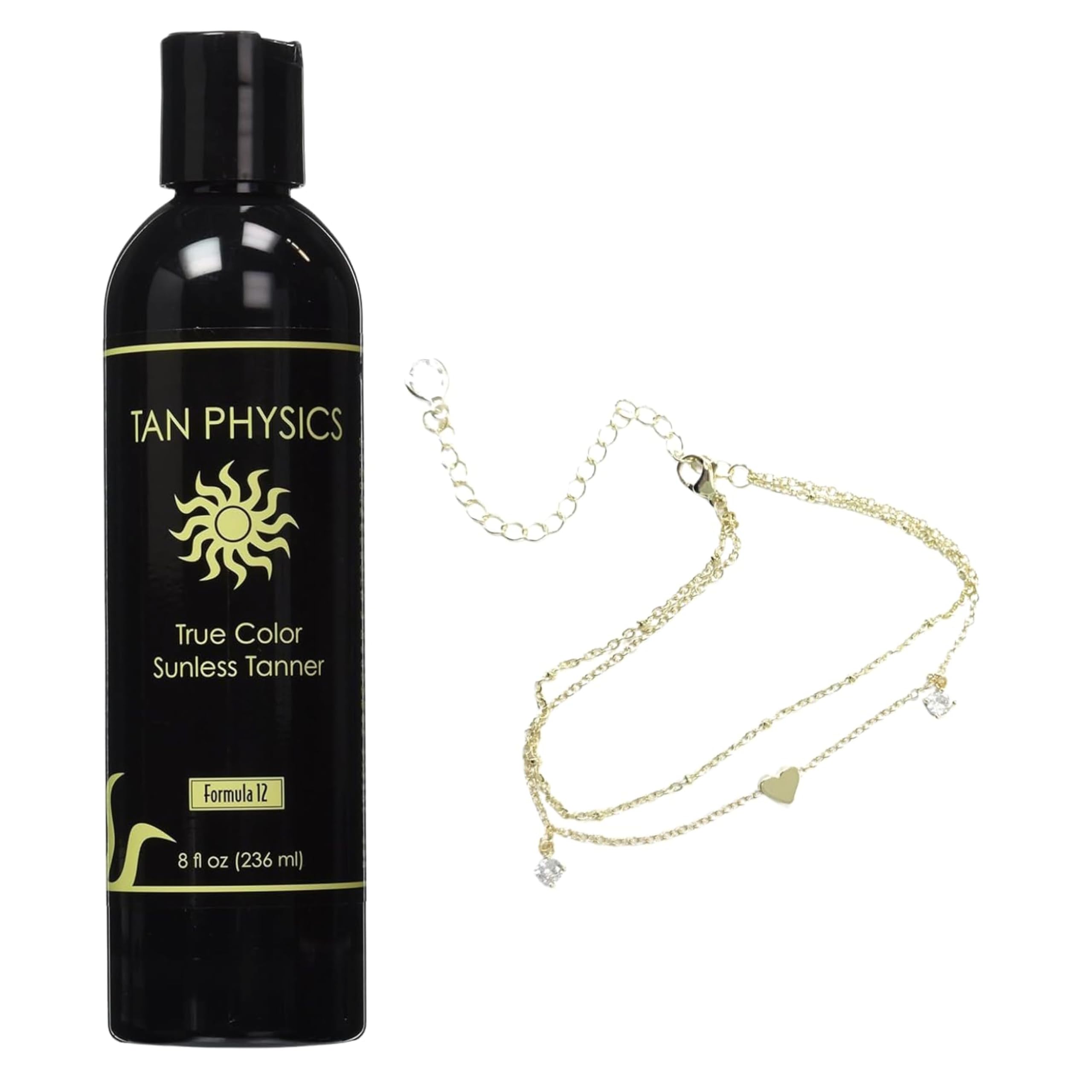 Tan Physics Sunless Tanner 8oz with Anklet – Streak-Free Self Tanner for Face & Body