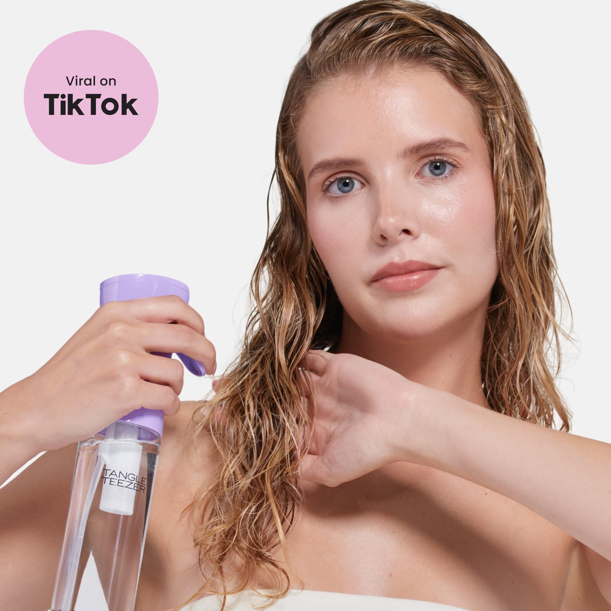 Tangle Teezer Fine Mist Bottle – Refillable Continuous Spray for Detangling & Styling (10.1 oz, Lilac)