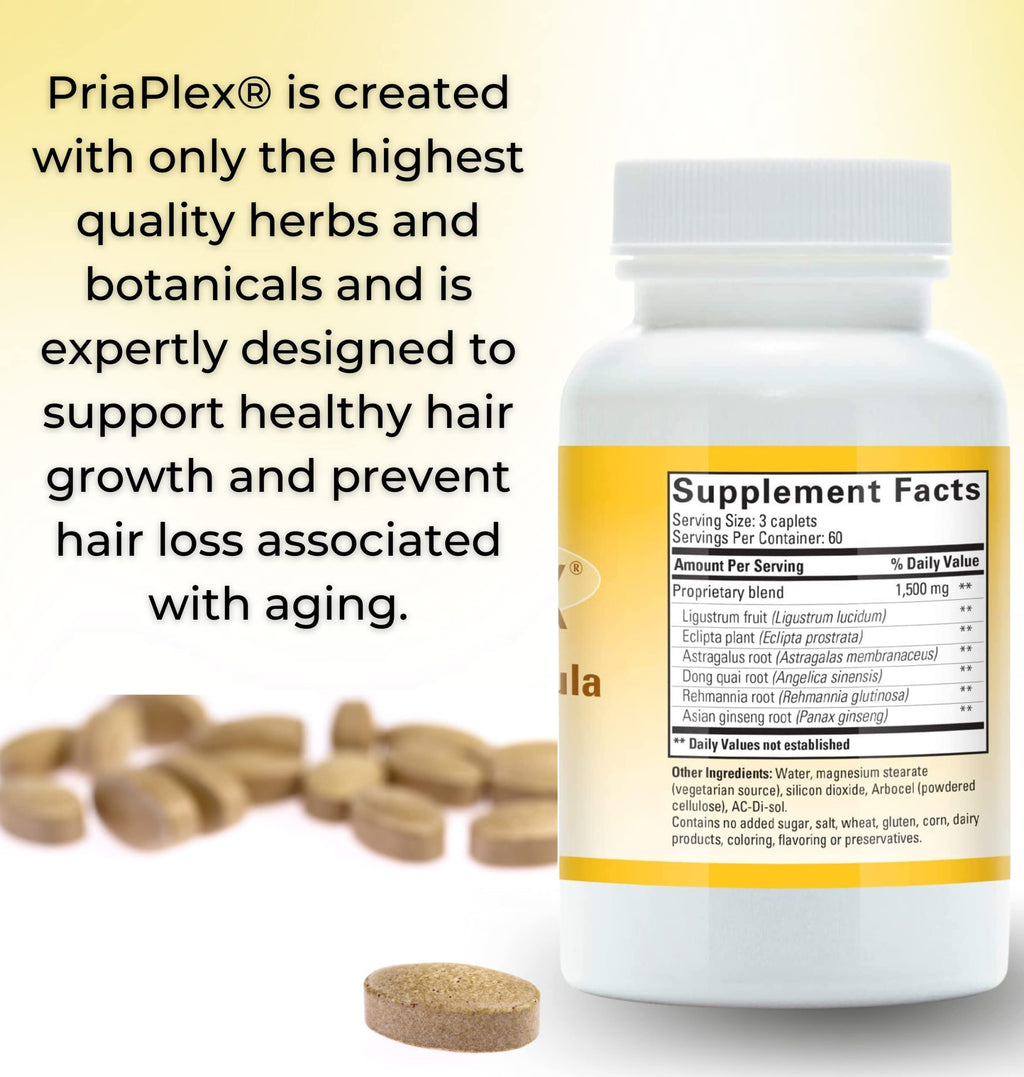 PriaPlex Natural Hair Growth Supplement for Men & Women | Tango, 180 Caplets