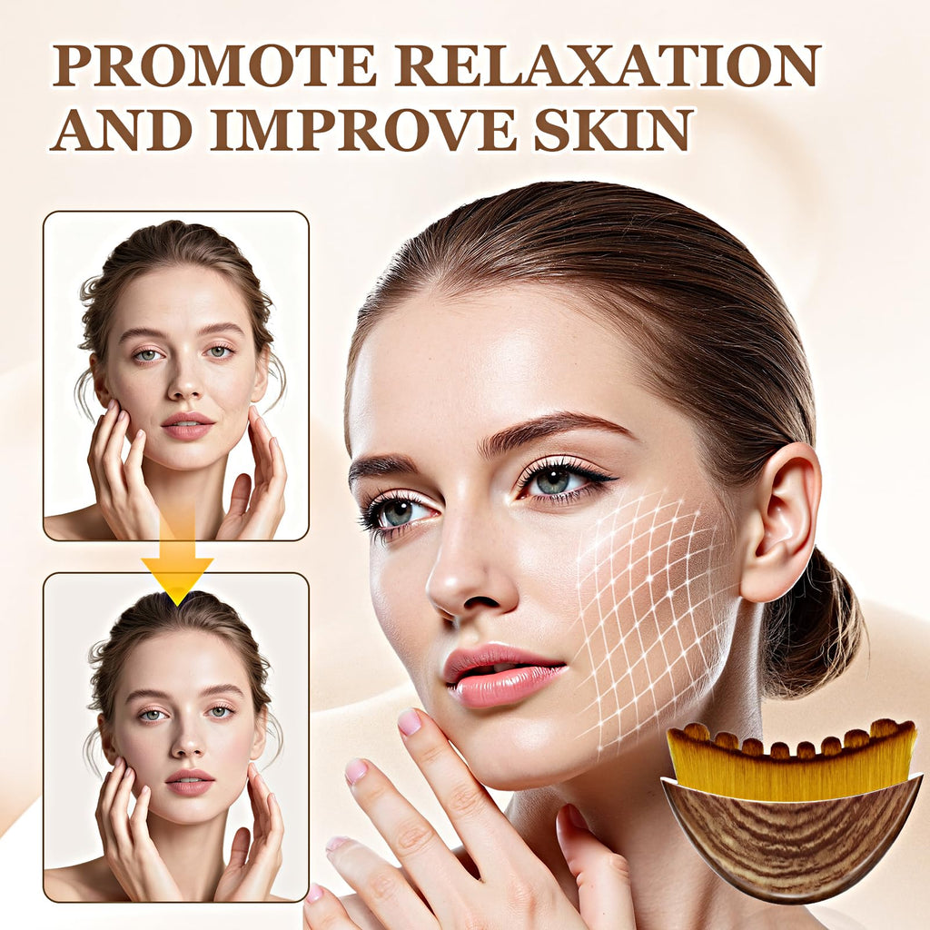 Tankitial Lymphatic Contour Face Brush – Soft Bristles for Sculpting, Detox Massage & Absorption