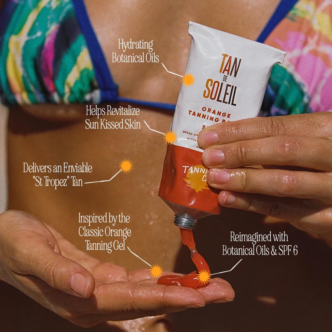 Tanning Club Tan De Soleil Orange Gel SPF 6 – Hydrating Tanning Lotion for a Sun-Kissed Glow – 100ml