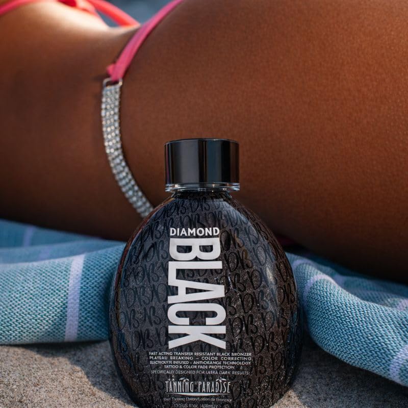 Tanning Paradise Diamond Black Tanning Lotion - Transfer-Resistant Bronzer for Indoor Tanning Beds 13.5oz