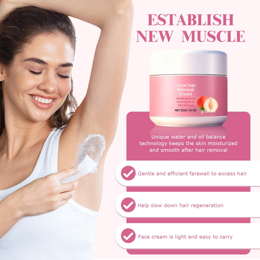 Tardiy Facial Hair Remover Cream – Peach, Gentle & Fast-Acting for Face & Lip | Smooth Skin