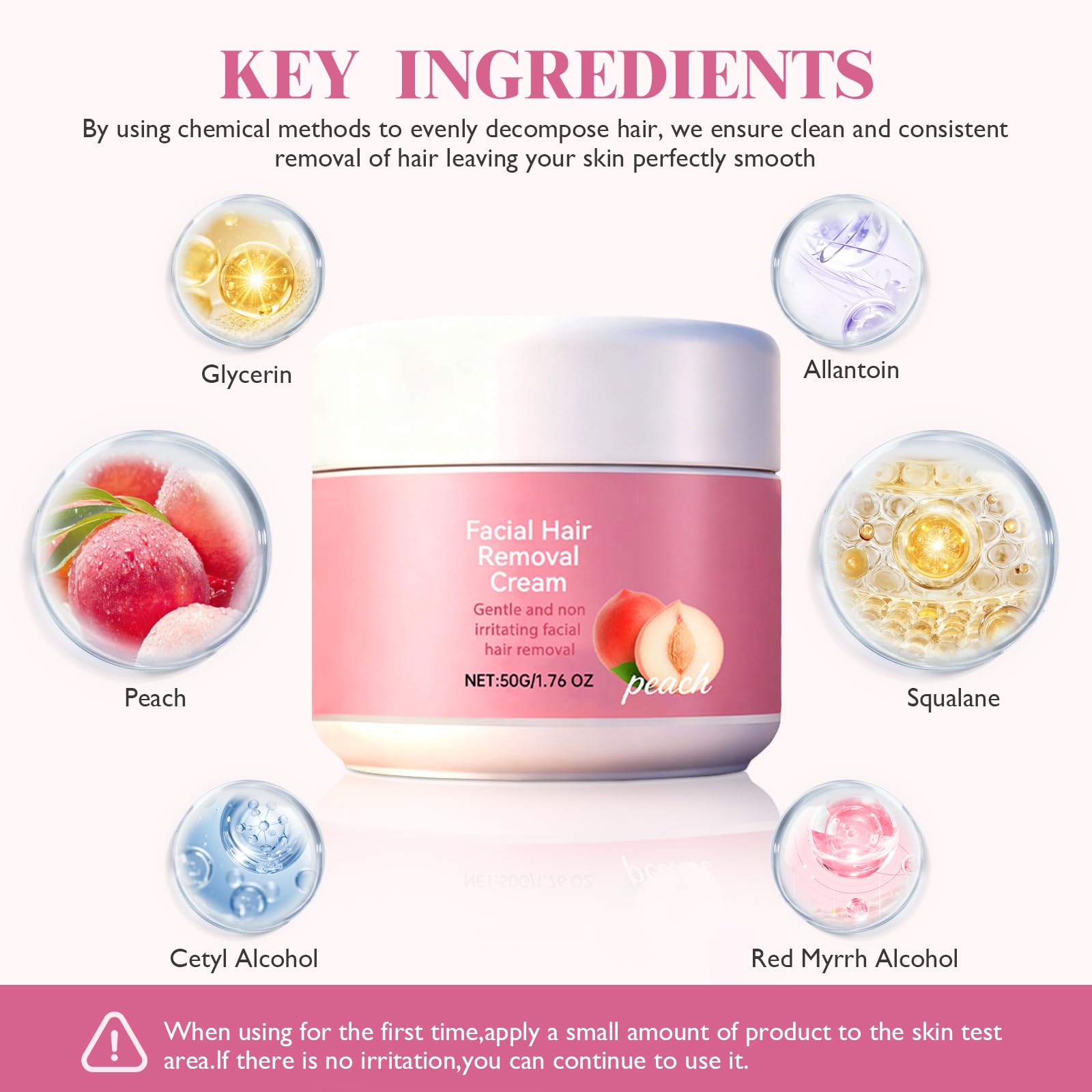 Tardiy Facial Hair Remover Cream – Peach, Gentle & Fast-Acting for Face & Lip | Smooth Skin