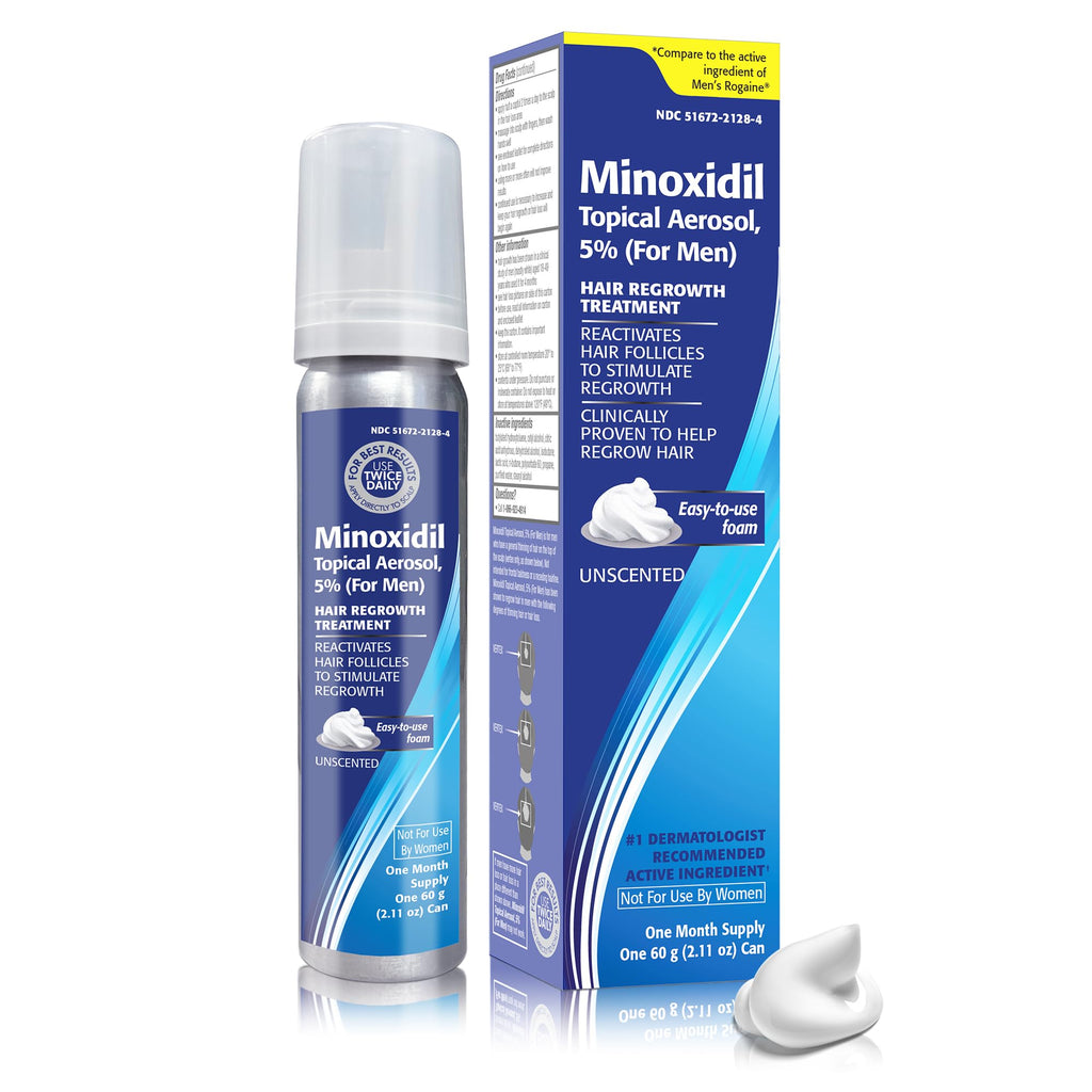 TARO Minoxidil 5% Foam for Men — 3-Month Hair Regrowth Treatment (2.11 oz) 3-Pack