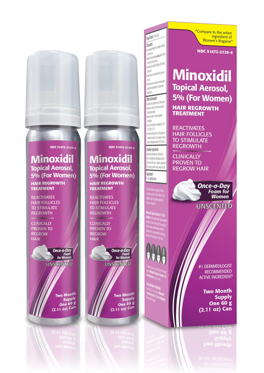 TARO Minoxidil 5% Foam for Women — 2.11 oz, 4-Month Supply