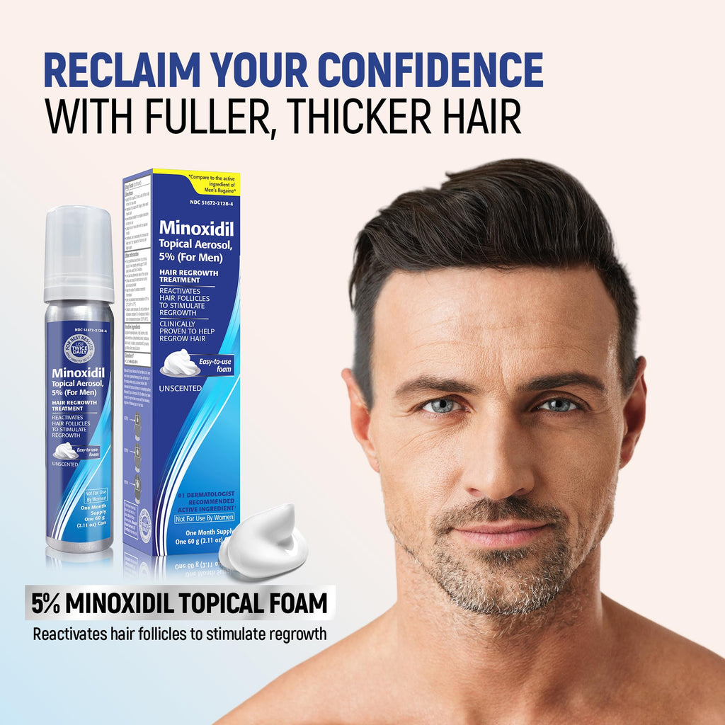 TARO Minoxidil Topical Aerosol Foam 5% for Men – Hair Regrowth Treatment, 2.11 oz (4 Pack)