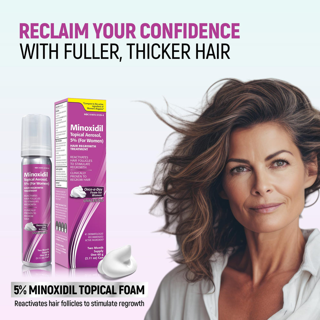 TARO Minoxidil for Women 5% Foam – 2.11 Oz (2 Months) Hair Regrowth Treatment