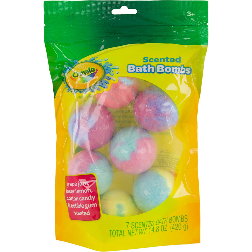 Taste Beauty Crayola Colorful Scented Bath Bombs for Kids – Non-Toxic, Color-Your-Bath Fizzies (Pack of 2)