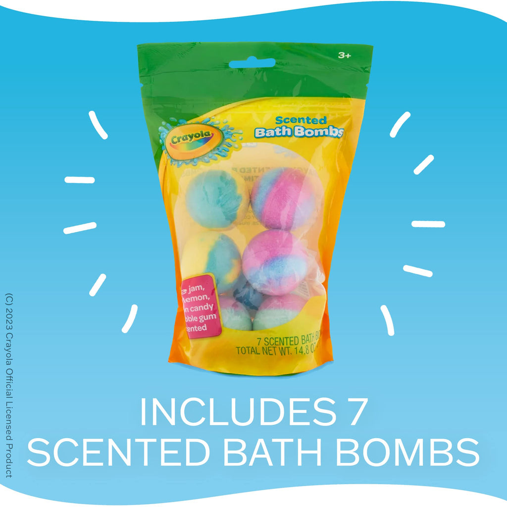 Taste Beauty Crayola Colorful Scented Bath Bombs for Kids – Non-Toxic, Color-Your-Bath Fizzies (Pack of 2)