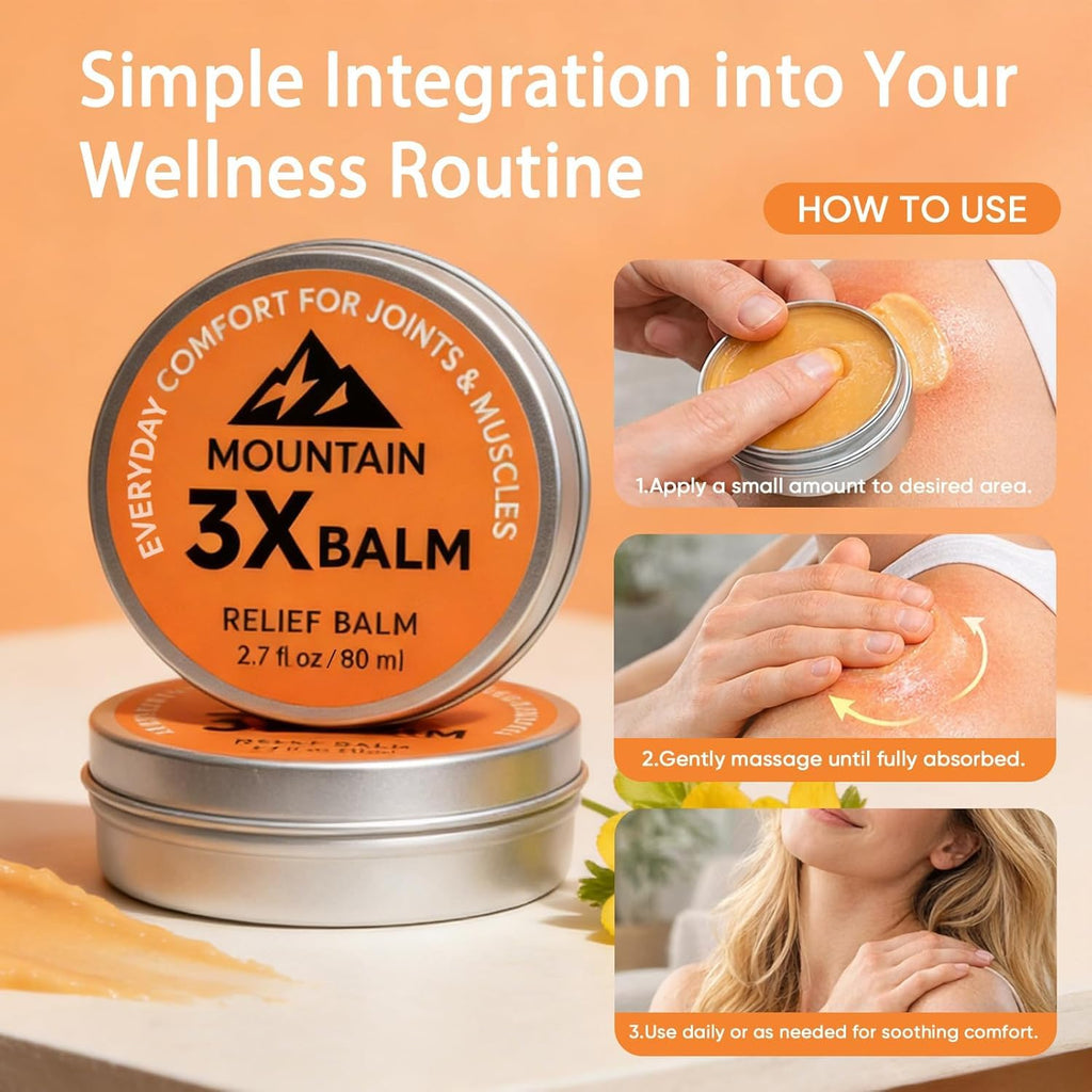 Tasunte Mountain 3X Relief Balm – Organic Arnica & Camphor, Fast-Absorbing 80ml