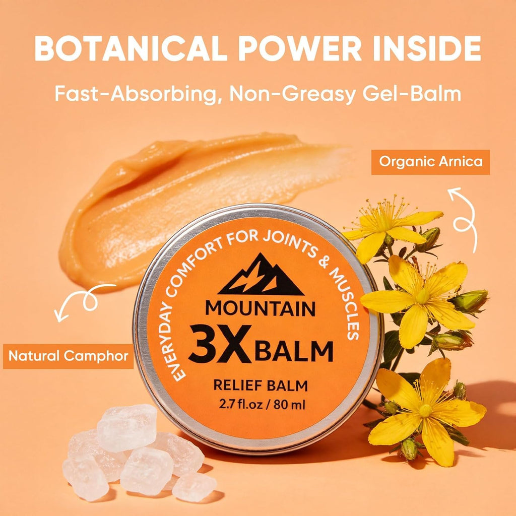 Tasunte Mountain 3X Relief Balm – Organic Arnica & Camphor, Fast-Absorbing 80ml