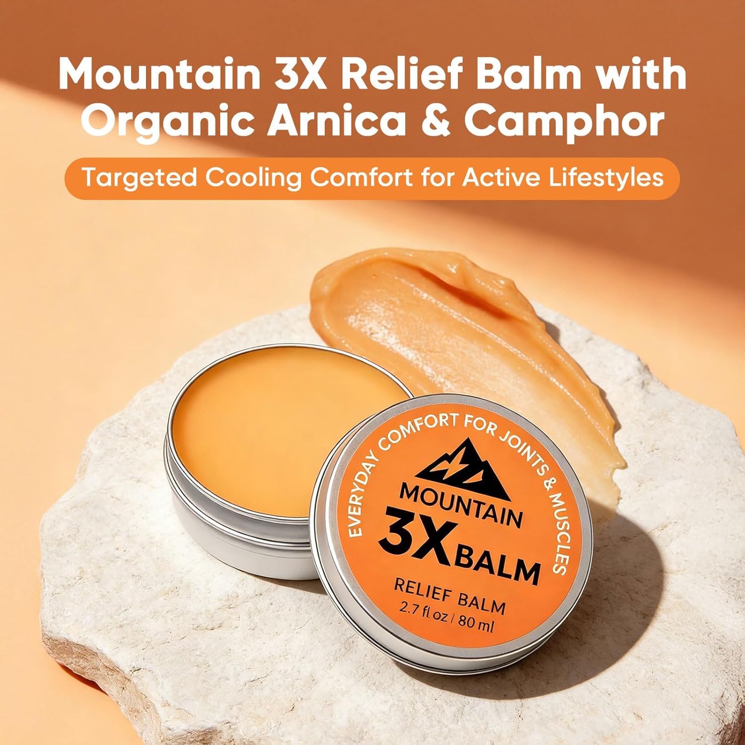 Tasunte Mountain 3X Relief Balm – Organic Arnica & Camphor, Fast-Absorbing 80ml