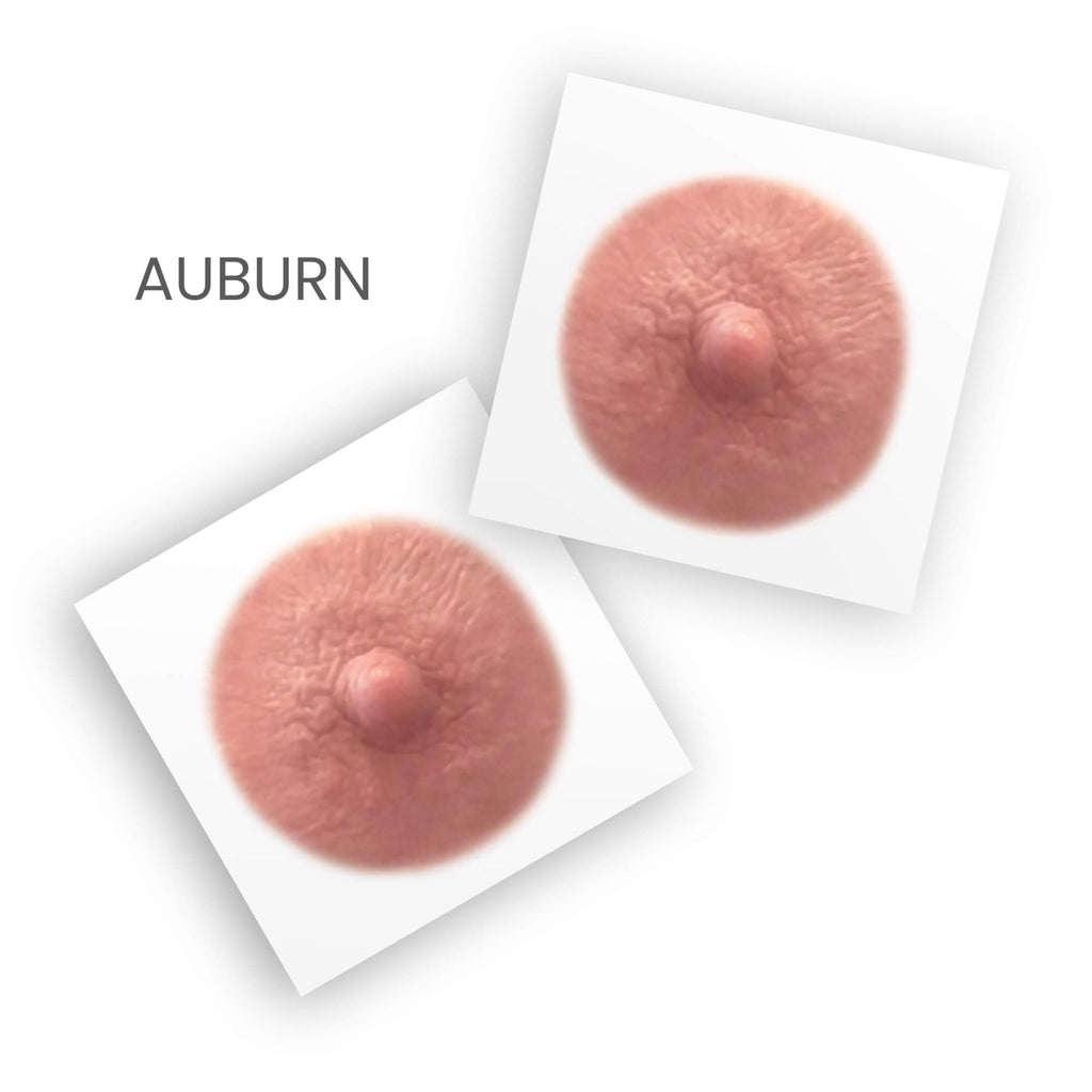 TataTattoos Temporary Realistic Nipple/Areola Tattoos – Non-Surgical Mastectomy Recovery (Auburn, Medium Pack of 10)