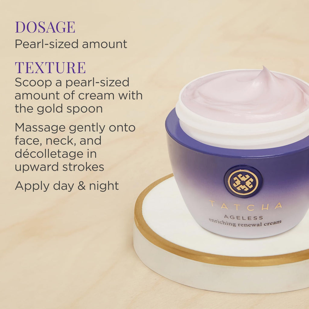 TATCHA Ageless Enriching Renewal Cream | Deep Hydration for Firmer Skin | 55 ml