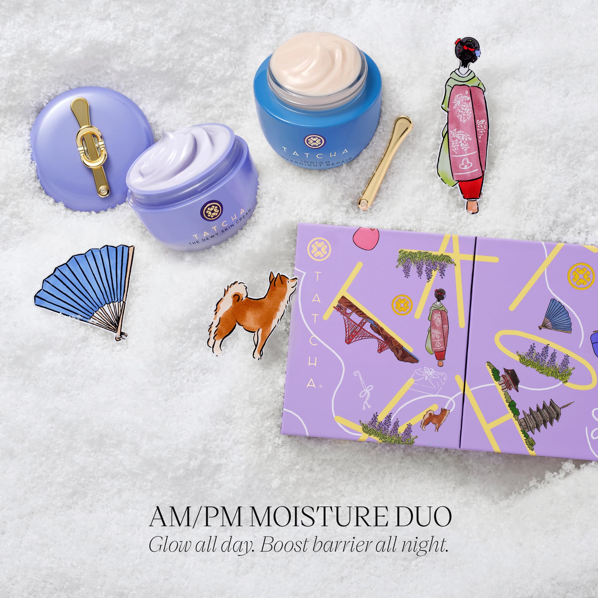 TATCHA AM + PM Moisture Duo — Dewy Skin Cream & Indigo Overnight Repair Serum ($164 Value)