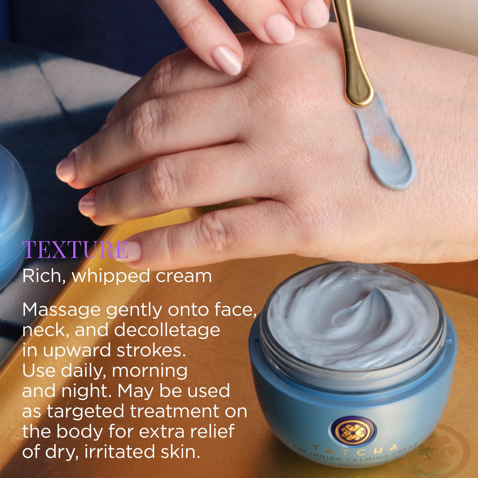 TATCHA Indigo Calming Cream | Fragrance-Free Face Moisturizer for Redness & Hydration | 50ml