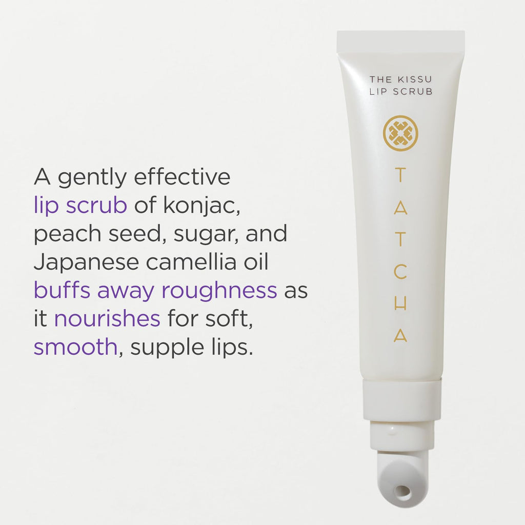 Tatcha Kissu Lip Scrub – Moisturizing Lip Exfoliant with Peach Seed Scrub