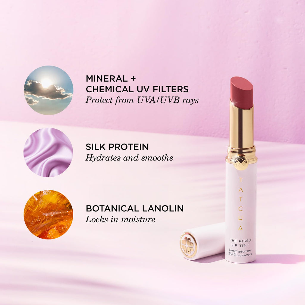 TATCHA Kissu Lip Tint SPF 25 Midnight Lily – Hydrating Tint Lip Sunscreen