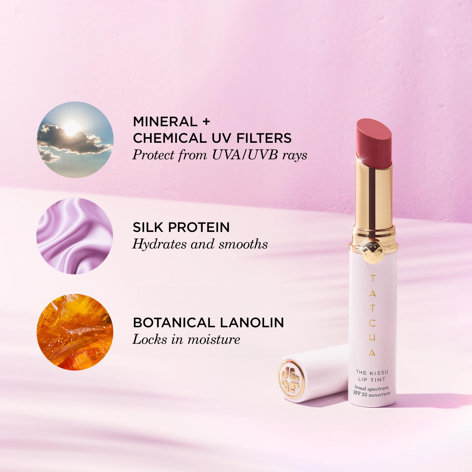 TATCHA Kissu Lip Tint SPF 25 Midnight Lily – Hydrating Tint Lip Sunscreen