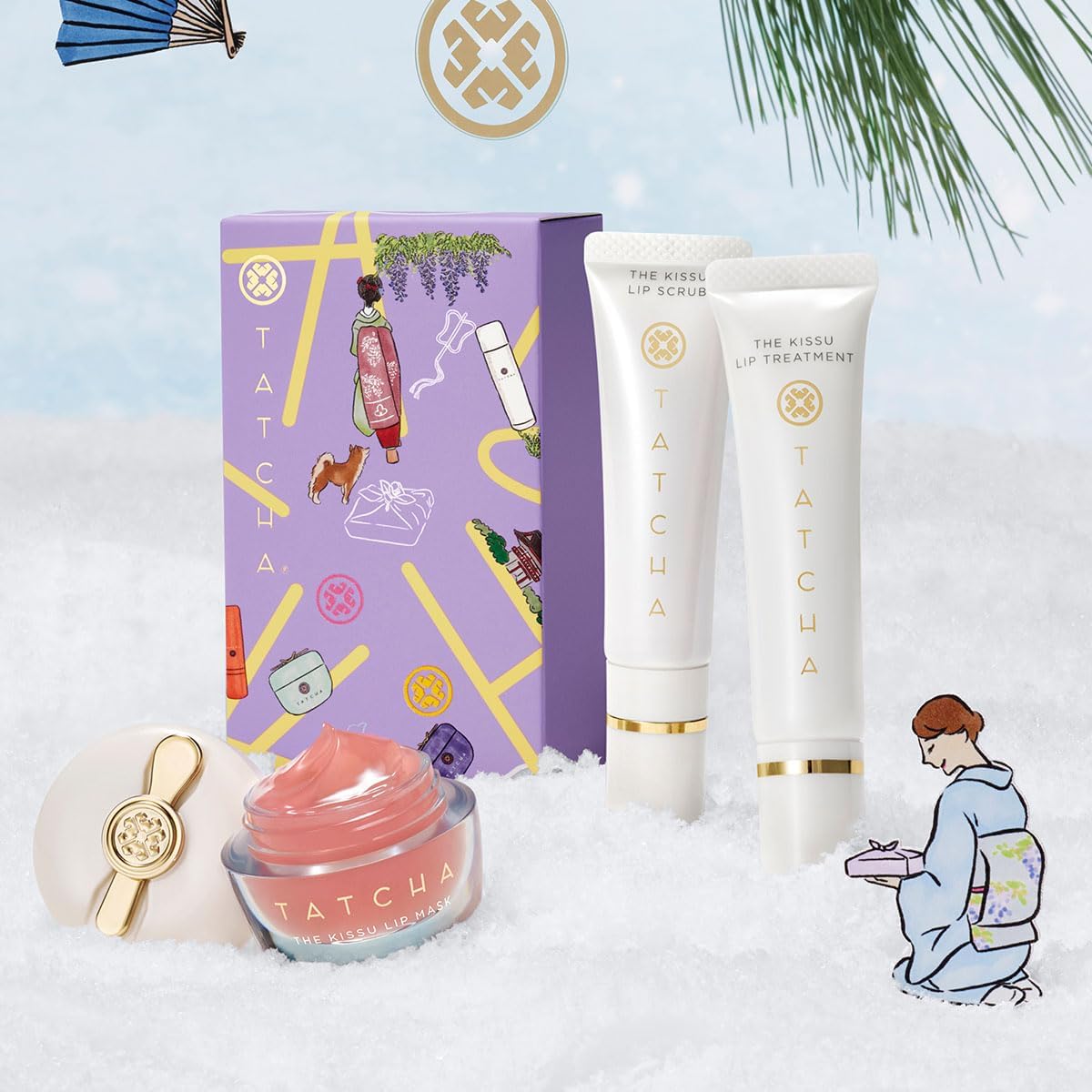 TATCHA Sealed with a Kissu Set | Lip Scrub, Lip Treatment & Lip Mask Gift Set