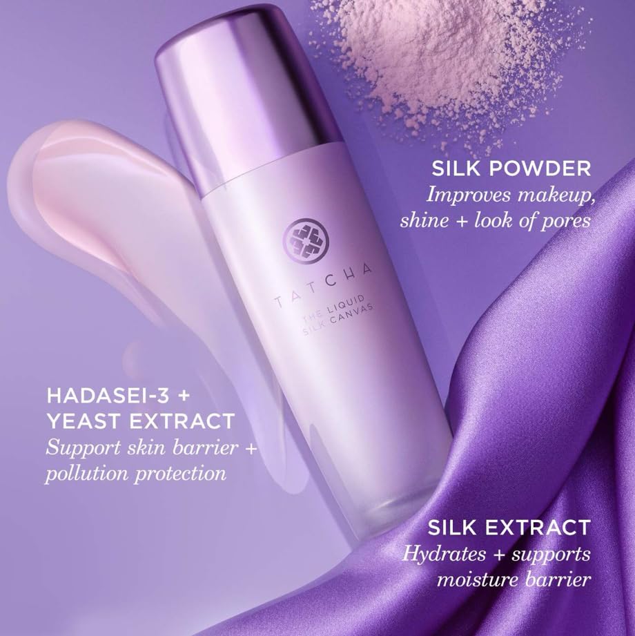 Tatcha Liquid Silk Canvas | Weightless Oil-Free Primer for Lasting Makeup | 30 ml