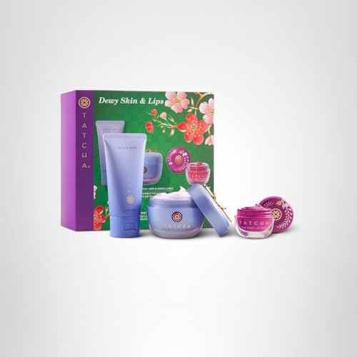 Tatcha Dewy Skin & Lips Hydrating Ritual Set — Travel Rice Wash, Full-Size Dewy Skin Cream, Wisteria Lip Mask ($119 Value)