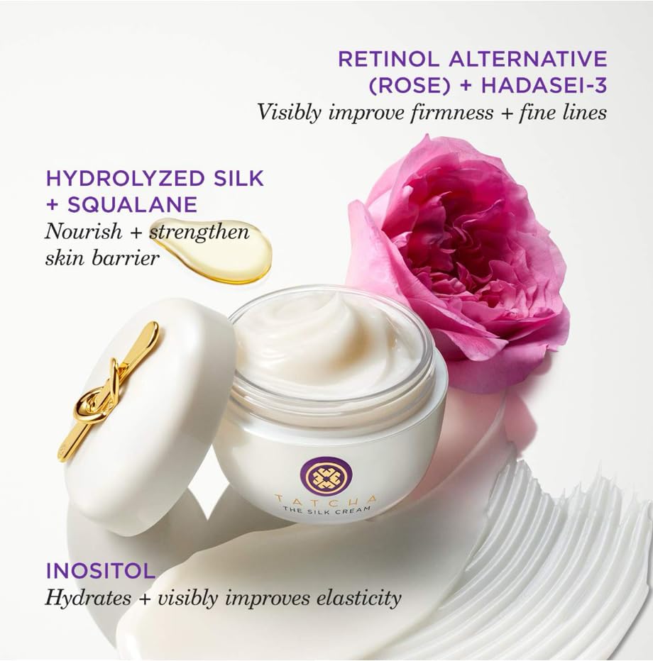 TATCHA Silk Cream Travel Size | Mini Hydrating Silk-Cream for Dry & Aging Skin | 15 ml