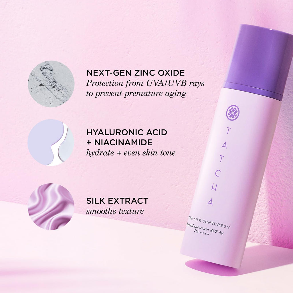 The Silk Sunscreen SPF 50 PA++++ | Weightless Hydrating Mineral Sunscreen – 50 ml | TATCHA