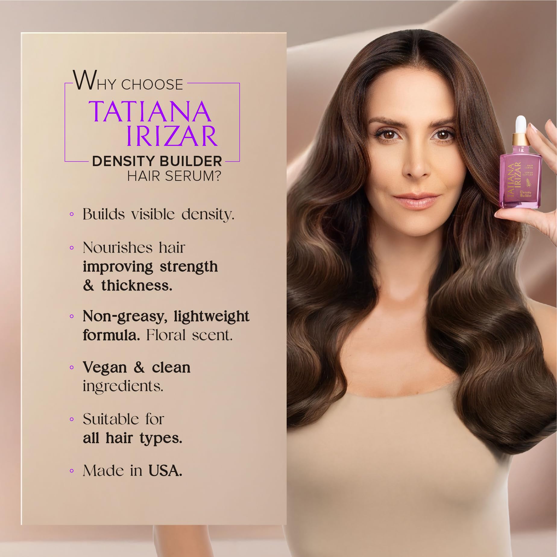 Tatiana Irizar Density Builder Hair Thickening Serum – 3 Pack, USA Made 30ml