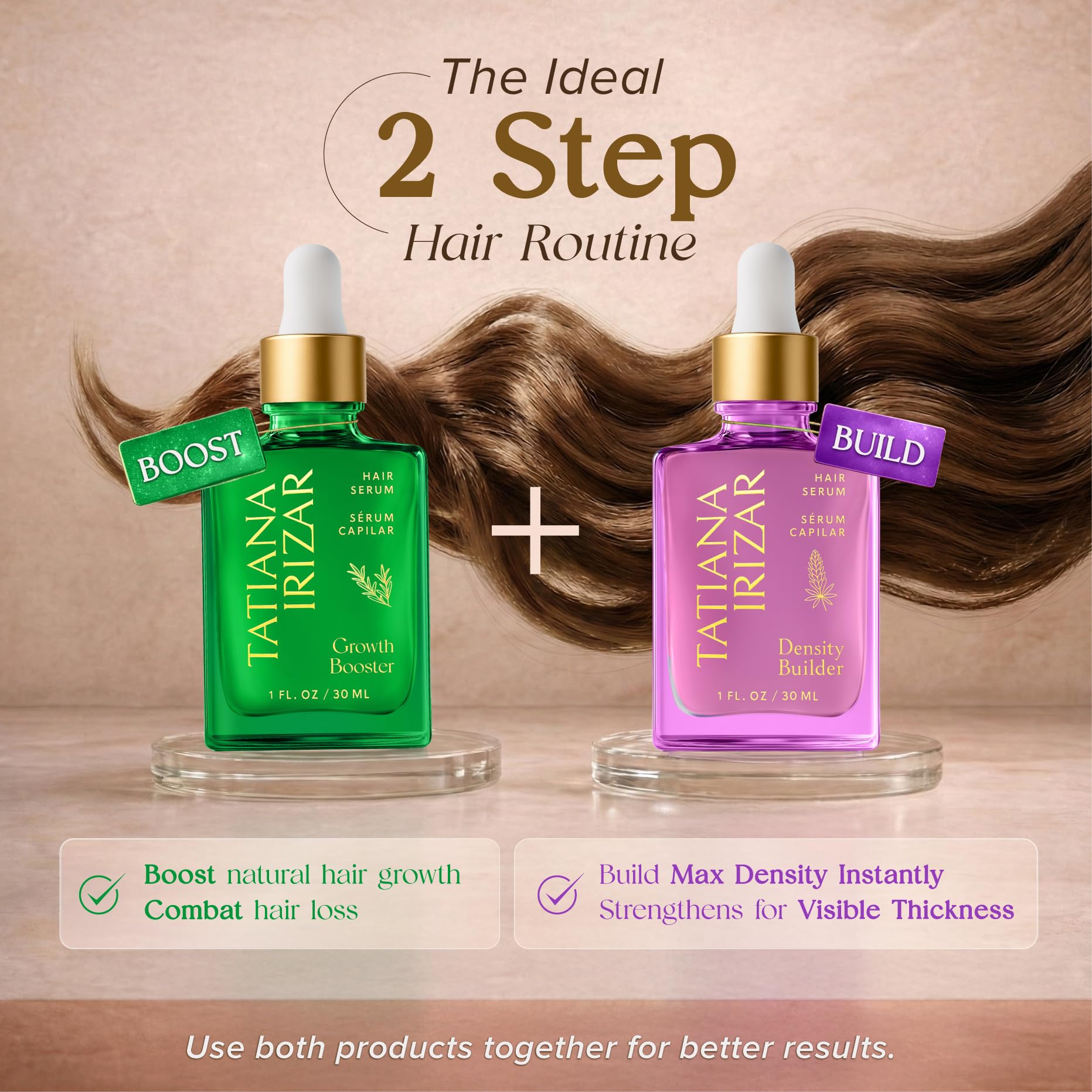 Tatiana Irizar Density Builder Hair Serum – Thickening for Women, USA Made, 30ml