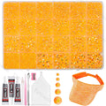 Tatiwoo 20000Pcs Light Orange Flatback Resin Rhinestones – Mixed Sizes for DIY Crafting