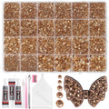 Tatiwoo 20000Pcs Champagne Flatback Rhinestones Kit – Mixed Sizes for DIY Crafting & Tumblers