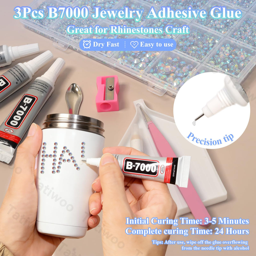 Tatiwoo 20000Pcs AB Flatback Jelly Resin Rhinestones — Mixed Sizes for Crafting & DIY Bedazzling