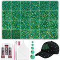 Tatiwoo 20000Pcs Dark Green Flatback Jelly Rhinestones – Mixed Sizes for Crafts, DIY, Tumblers