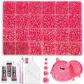 Tatiwoo 20,000 Pcs Dark Pink Flatback Jelly Rhinestones Kit – Mixed Sizes for DIY Crafts