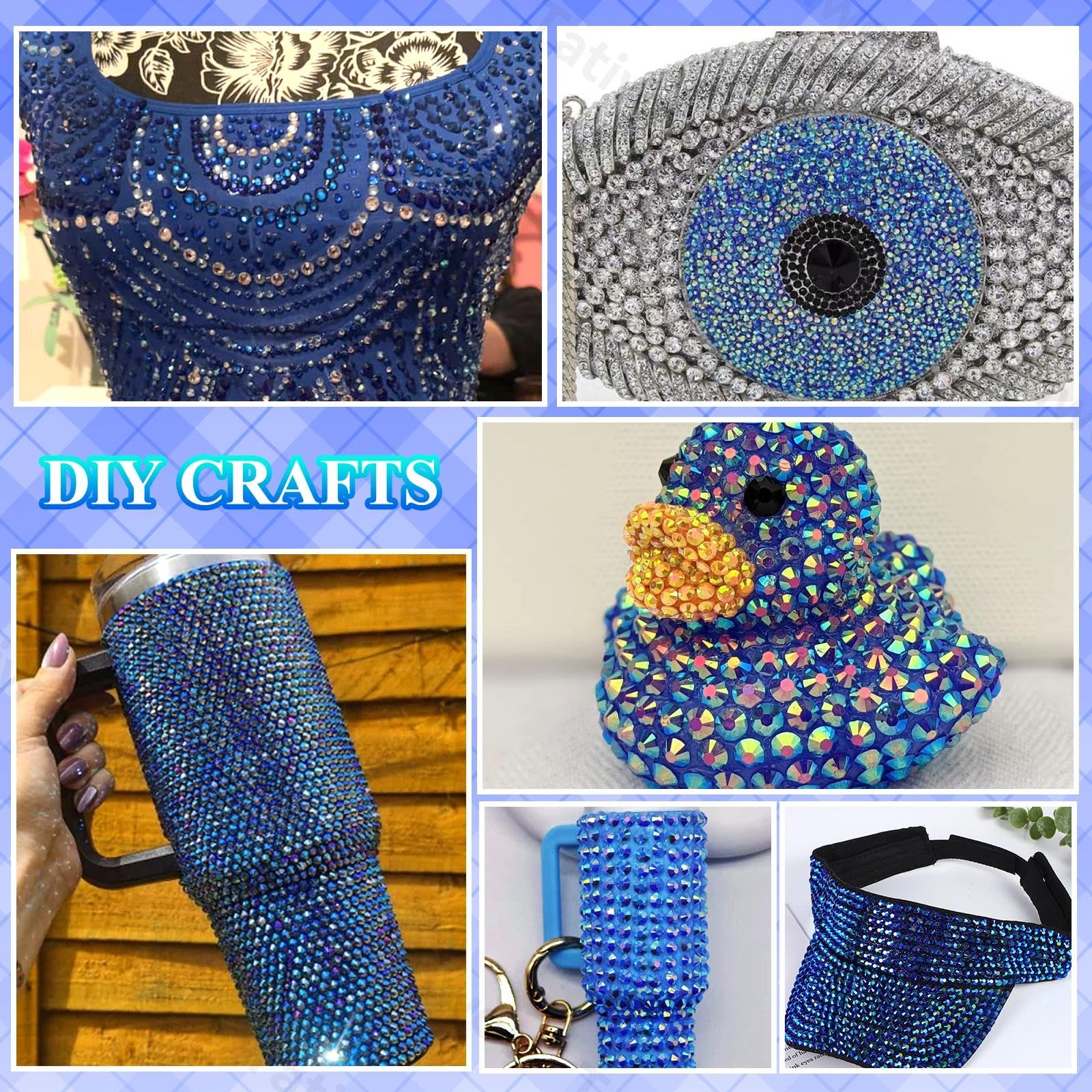 Tatiwoo 20000Pcs Royal Blue Flatback Rhinestones – AB Crystal Gems Kit