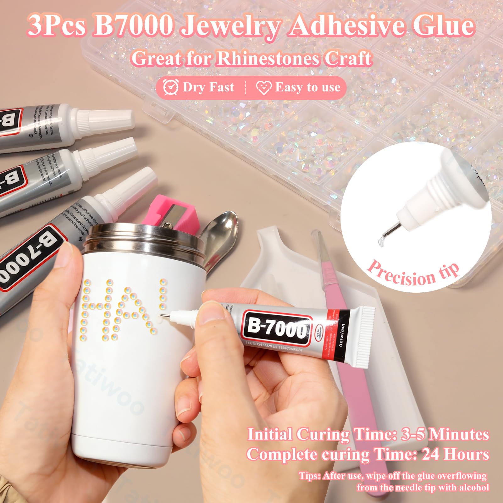 Tatiwoo 20,000 Transparent Flatback Jelly Rhinestones – Mixed Sizes for DIY Bedazzling
