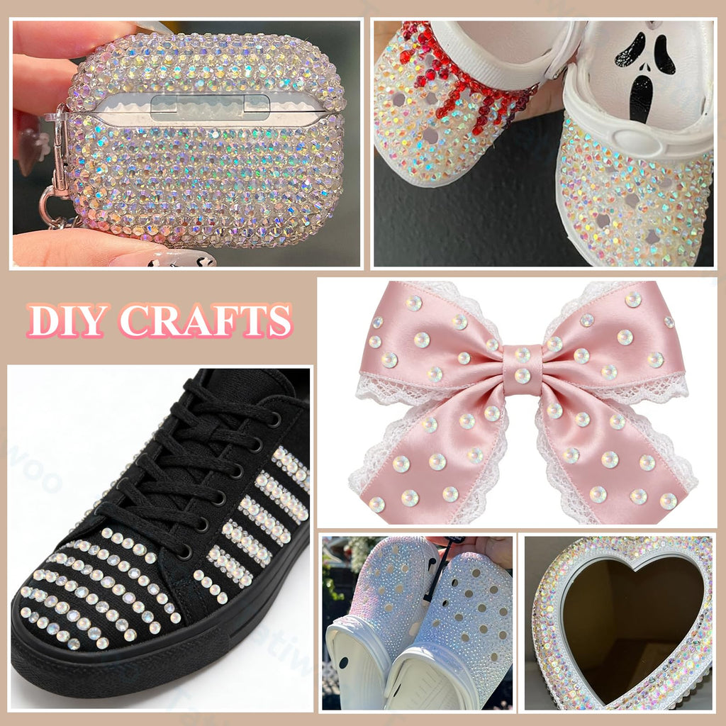 Tatiwoo 20,000 Transparent Flatback Jelly Rhinestones – Mixed Sizes for DIY Bedazzling