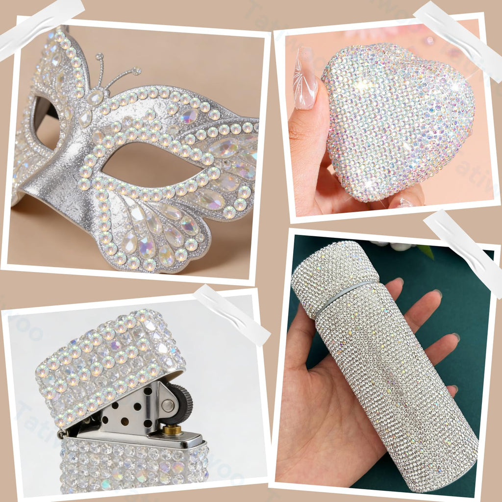 Tatiwoo 20,000 Transparent Flatback Jelly Rhinestones – Mixed Sizes for DIY Bedazzling