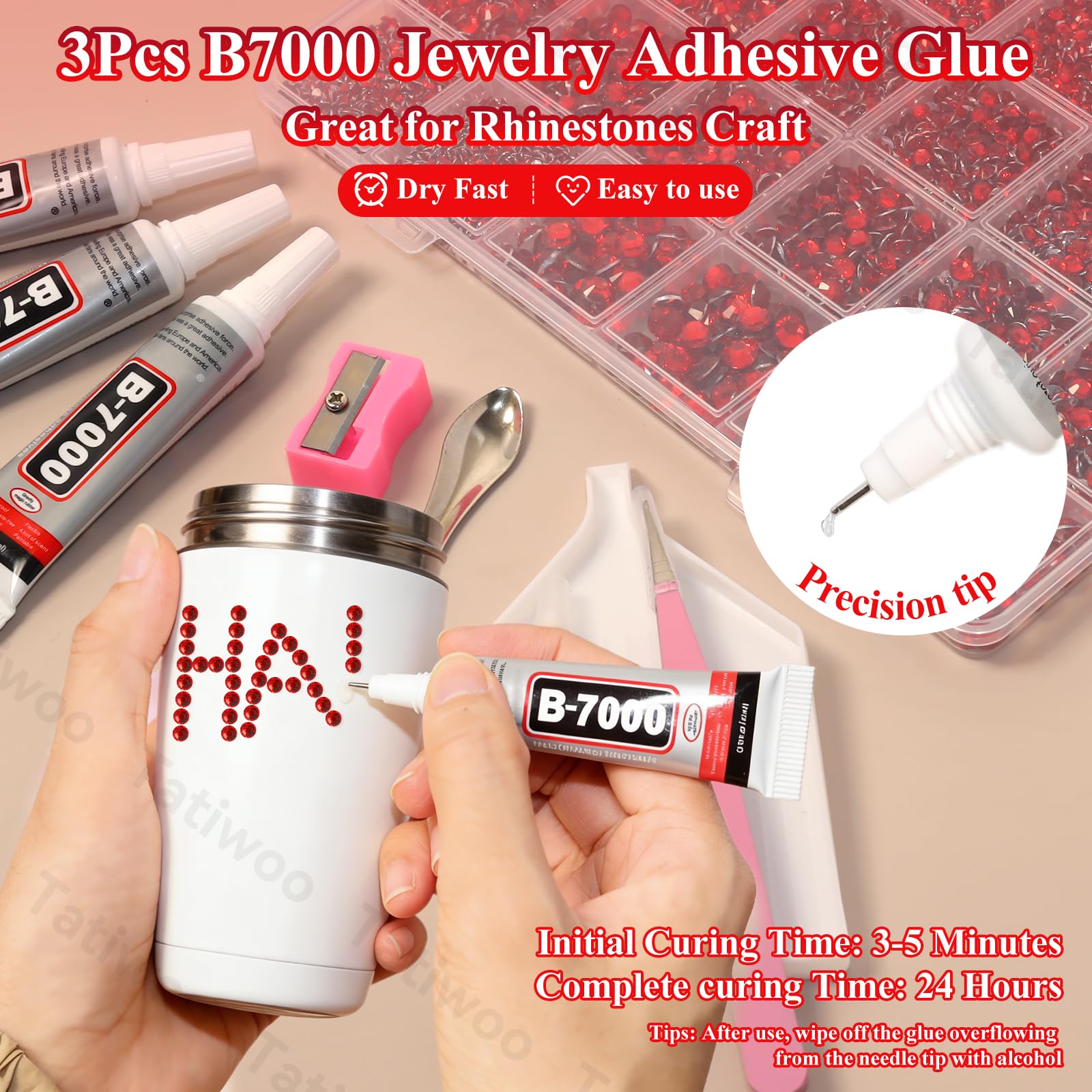 Tatiwoo 20000Pcs Ruby Red Flatback Jelly Resin Rhinestones – Mix Sizes for DIY Crafting
