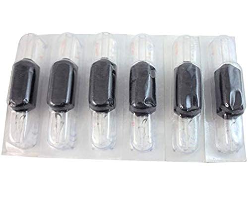 Tatmax 20Pcs 1-Inch Tattoo Disposable Tubes – Black Silicone Clear Tips (Round, Diamond, Flat)