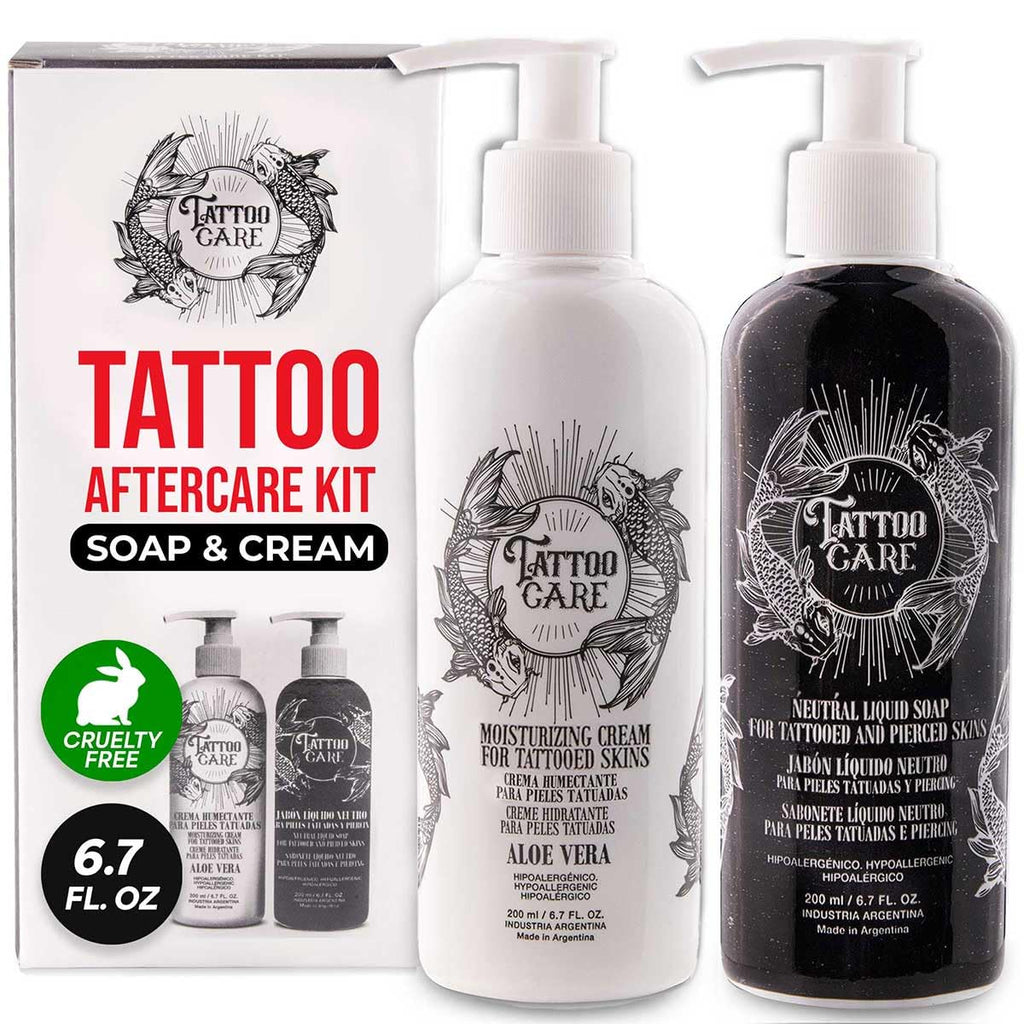 Tattoo Care Tattoo Aftercare Kit – Cream & Soap for Healing, Protecting, and Brightening Tattoos | Cruelty-Free, 6.7 fl oz Each