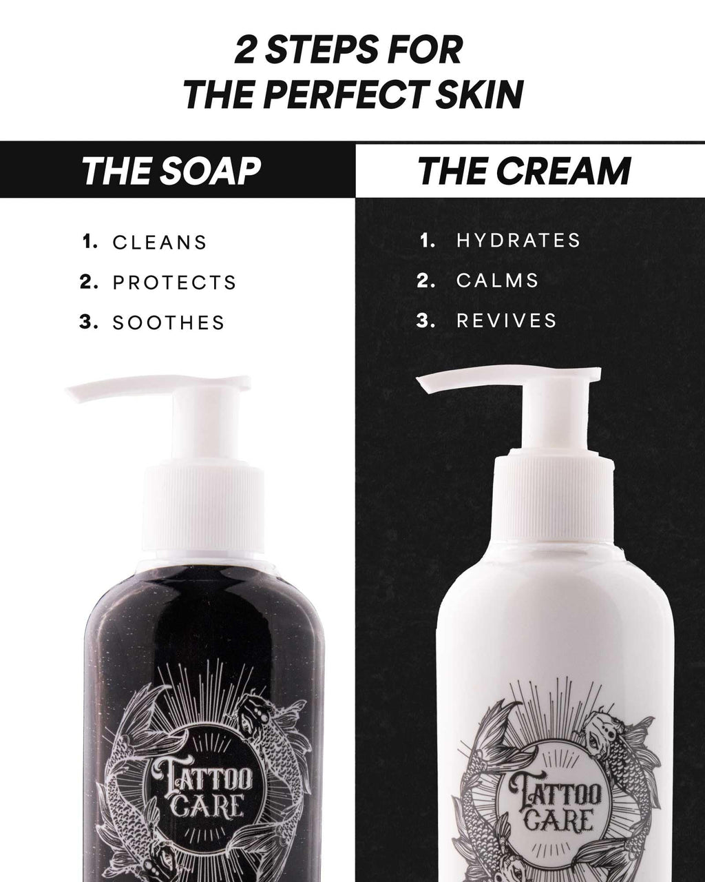 Tattoo Care Tattoo Aftercare Kit – Cream & Soap for Healing, Protecting, and Brightening Tattoos | Cruelty-Free, 6.7 fl oz Each
